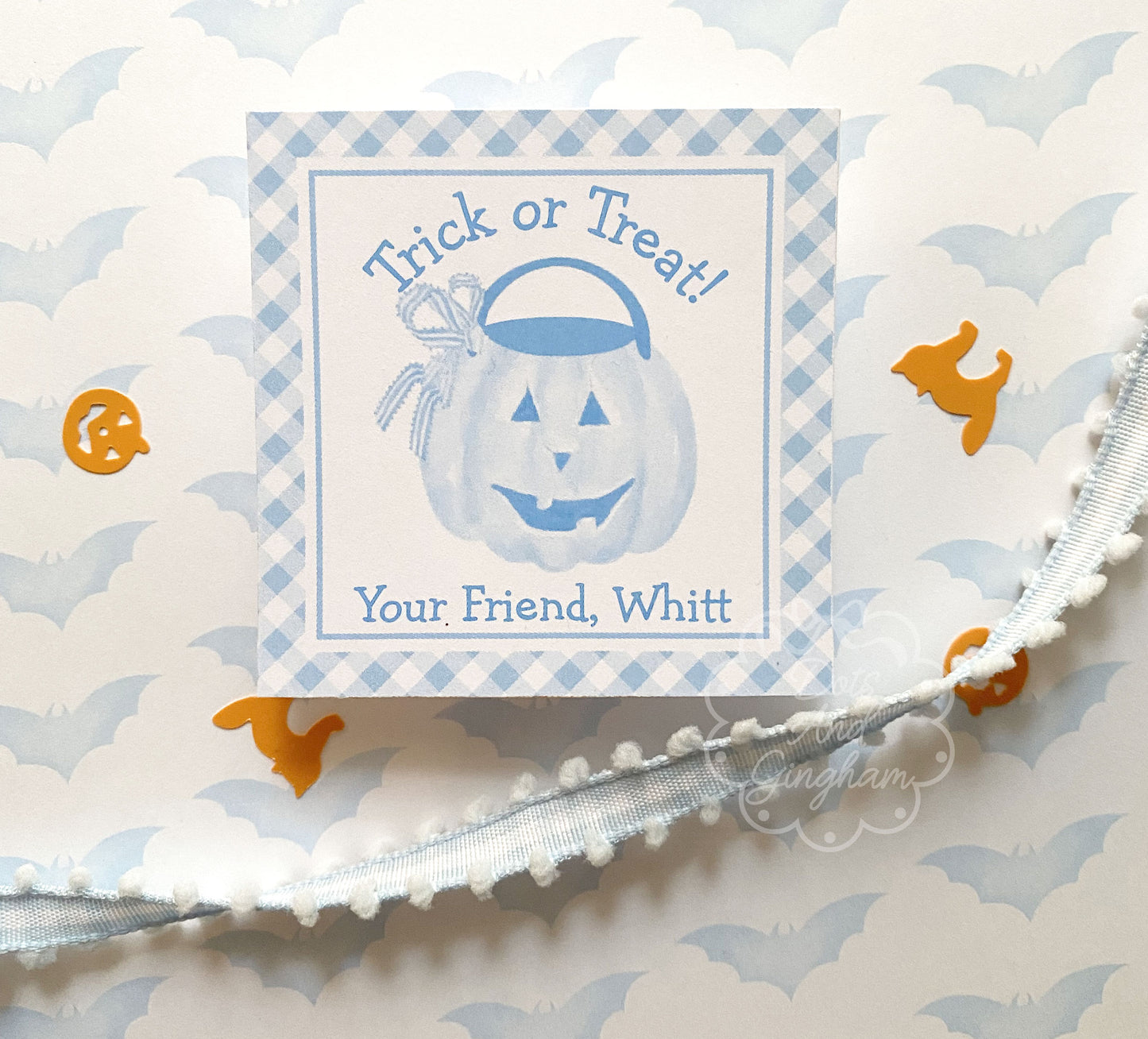 Jack O Lantern Bucket, Halloween Tags, Halloween Treat Bucket, Candy Bucket, TBBC Candy Bucket, Beaufort Bonnet Treat Bucket, Halloween Stickers