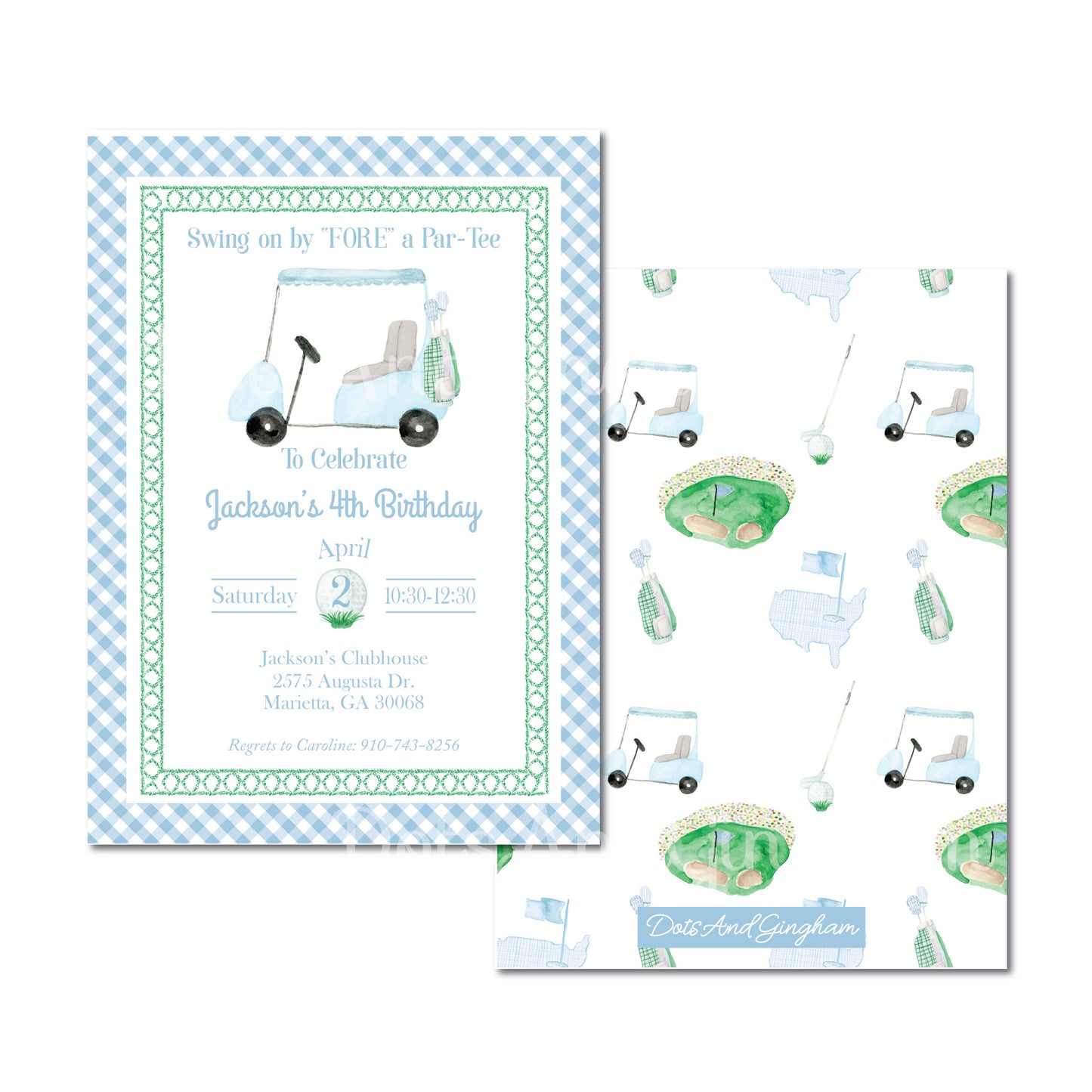 Blue Golf Invitation