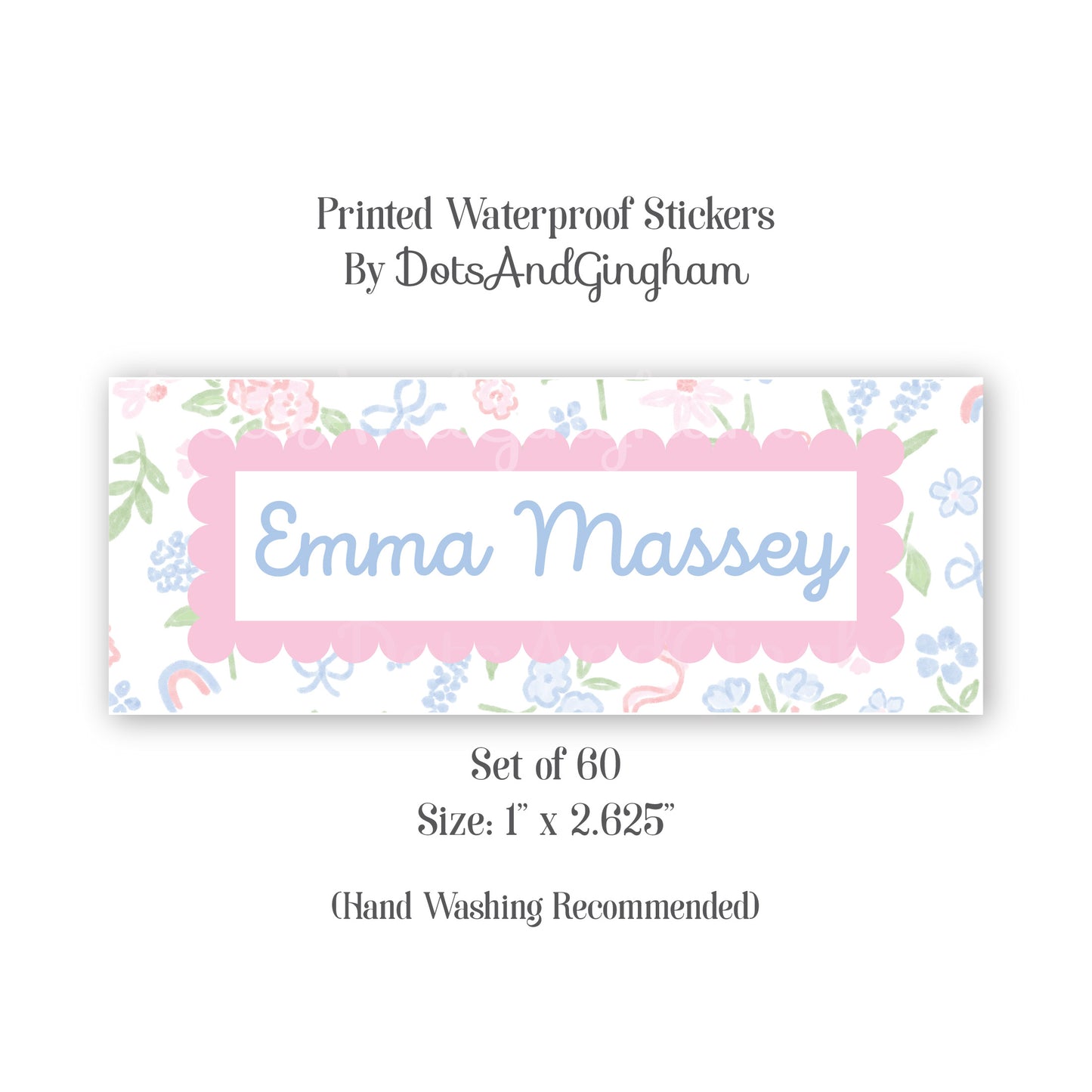 Waterproof Stickers, Waterproof Labels, Back To School Stickers, Watercolor Stickers, School Supply Stickers, Bows and Flowers Stickers