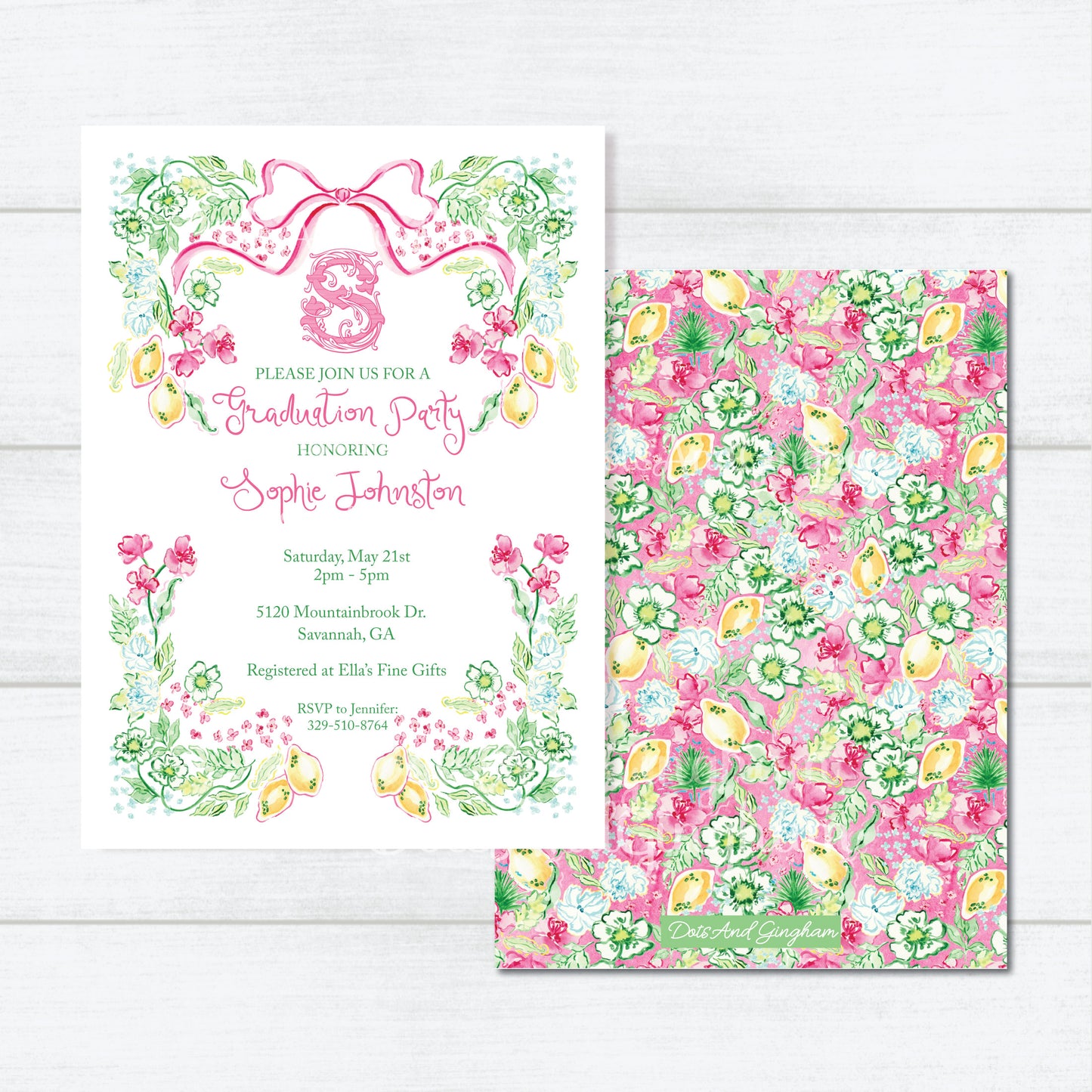 Floral Graduation Invitation