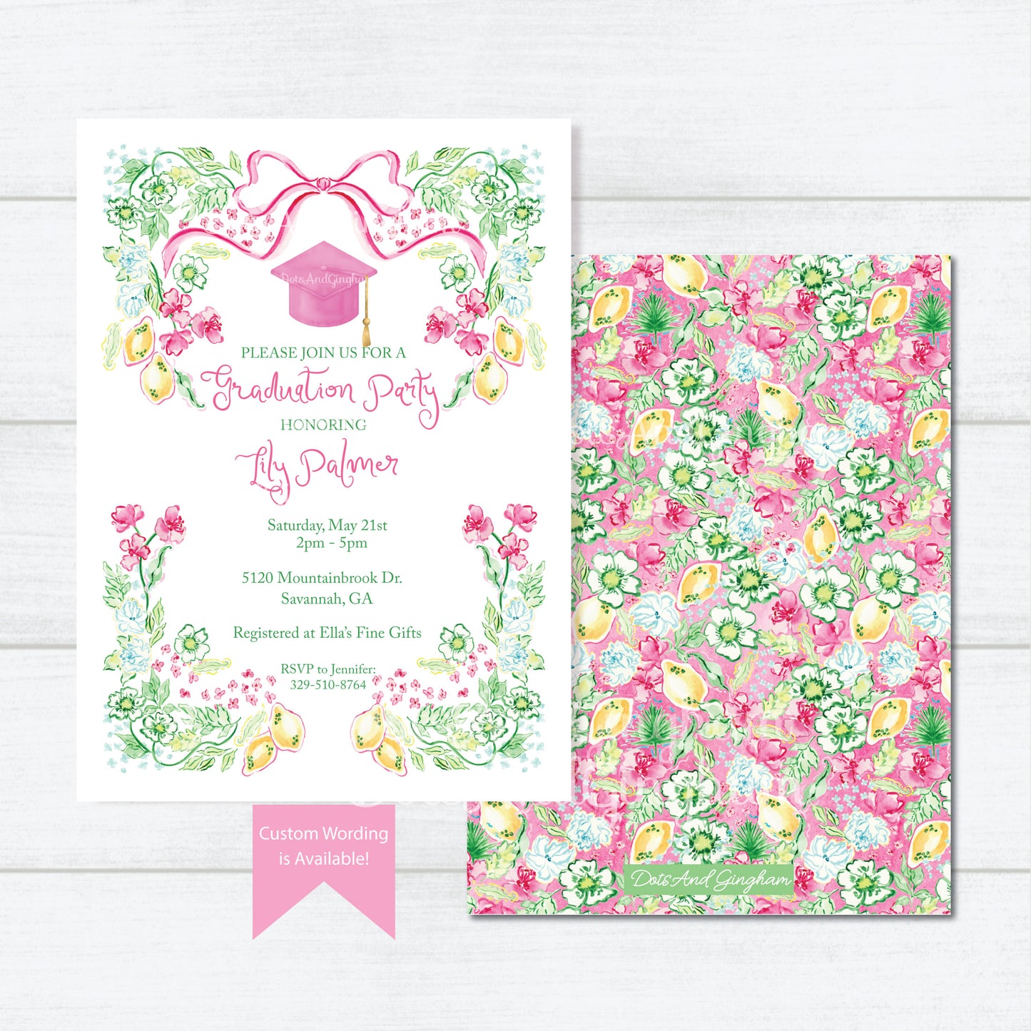 Floral Graduation Invitation