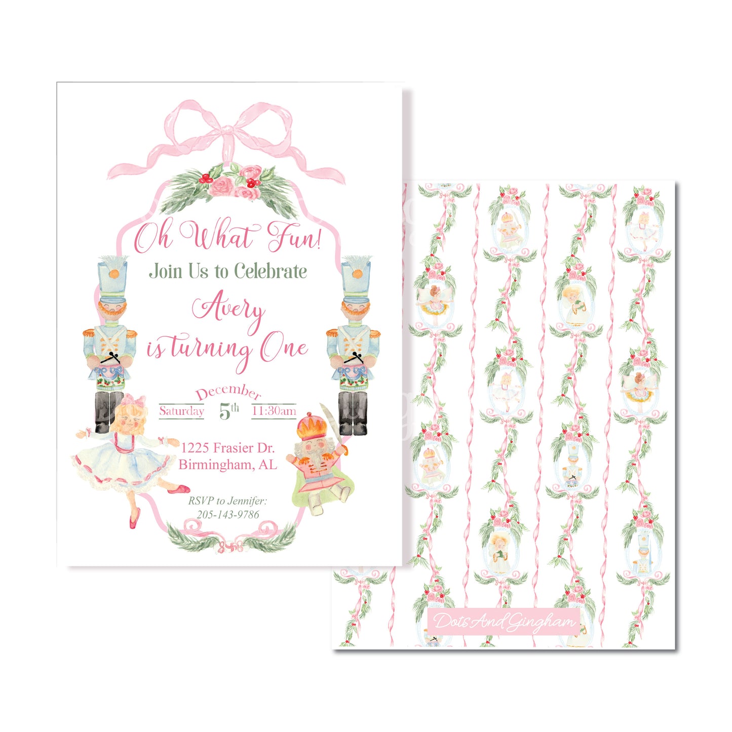 Oh What Fun Invitation / Nutcracker Invitation