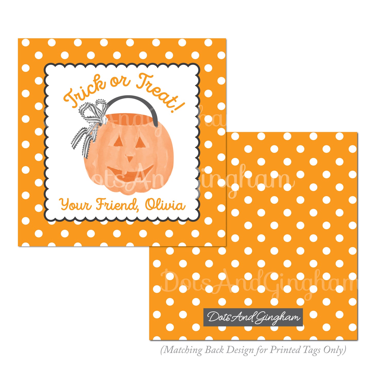 Halloween Candy Bucket Tags - DotsAndGingham