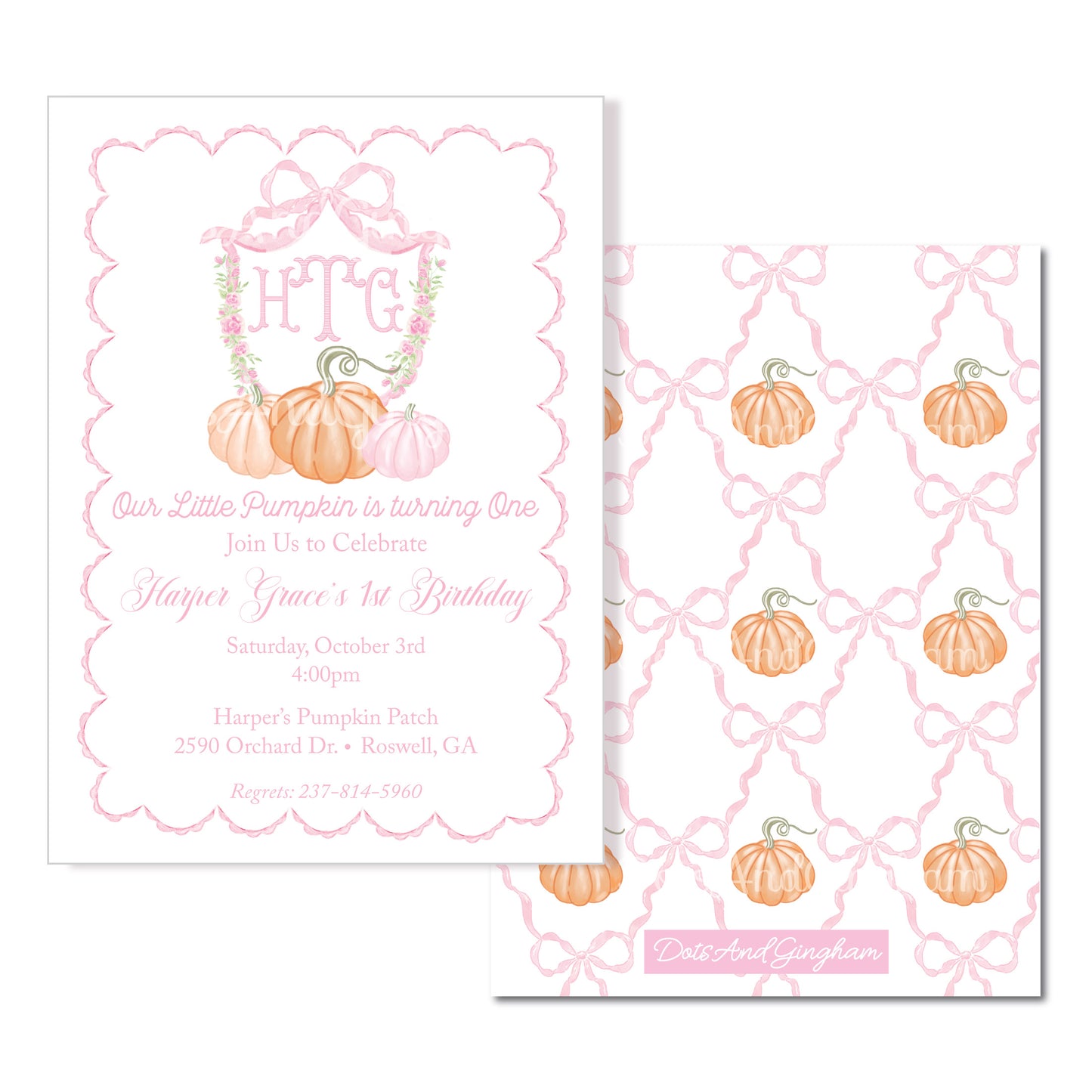 Pumpkin Bow Invitation