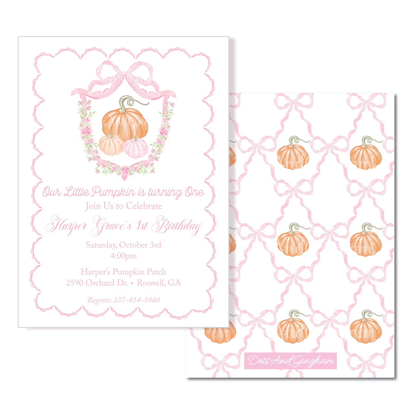 Pumpkin Bow Invitation