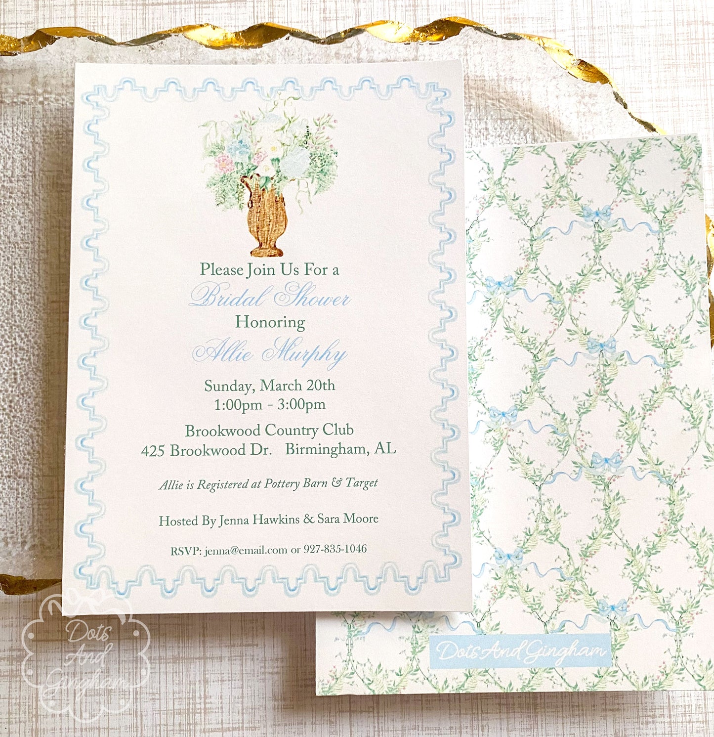 Watercolor Grandmillenial Bridal Shower Invitation