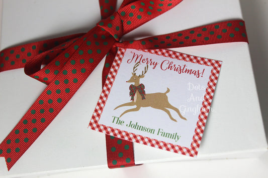 Christmas Fancy Deer Tags or Stickers