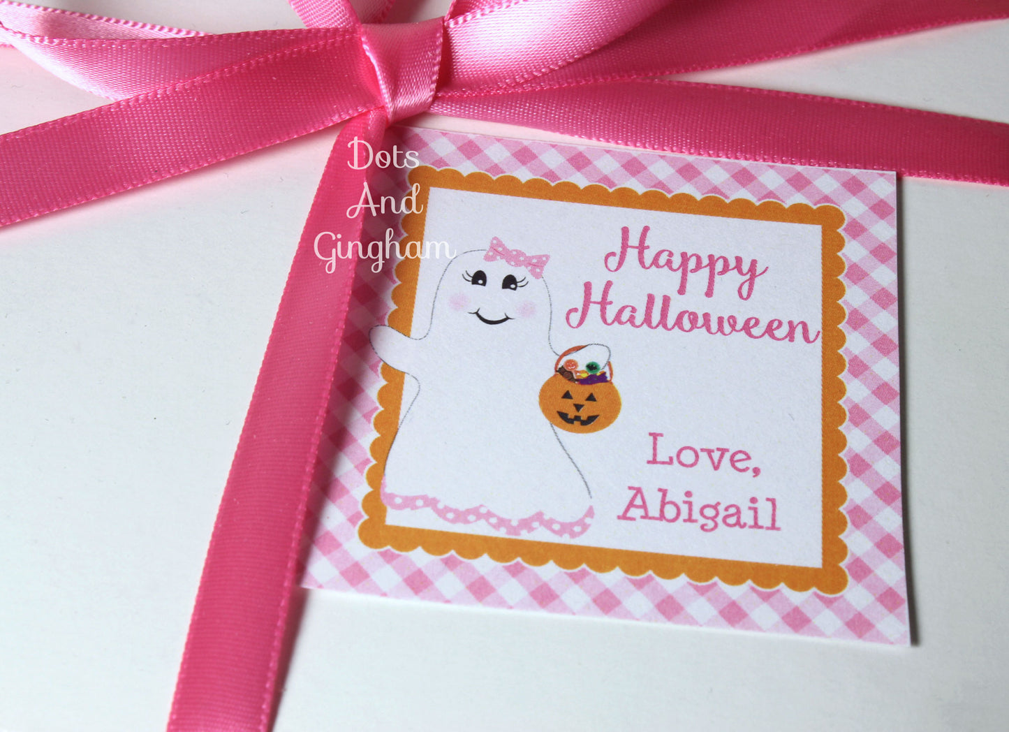 Ghost Girl Tags or Stickers - DotsAndGingham