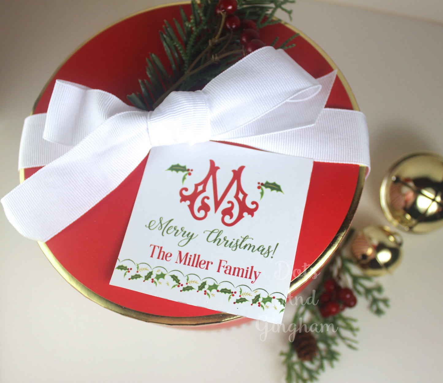 Christmas Holly & Berries Tags or Stickers