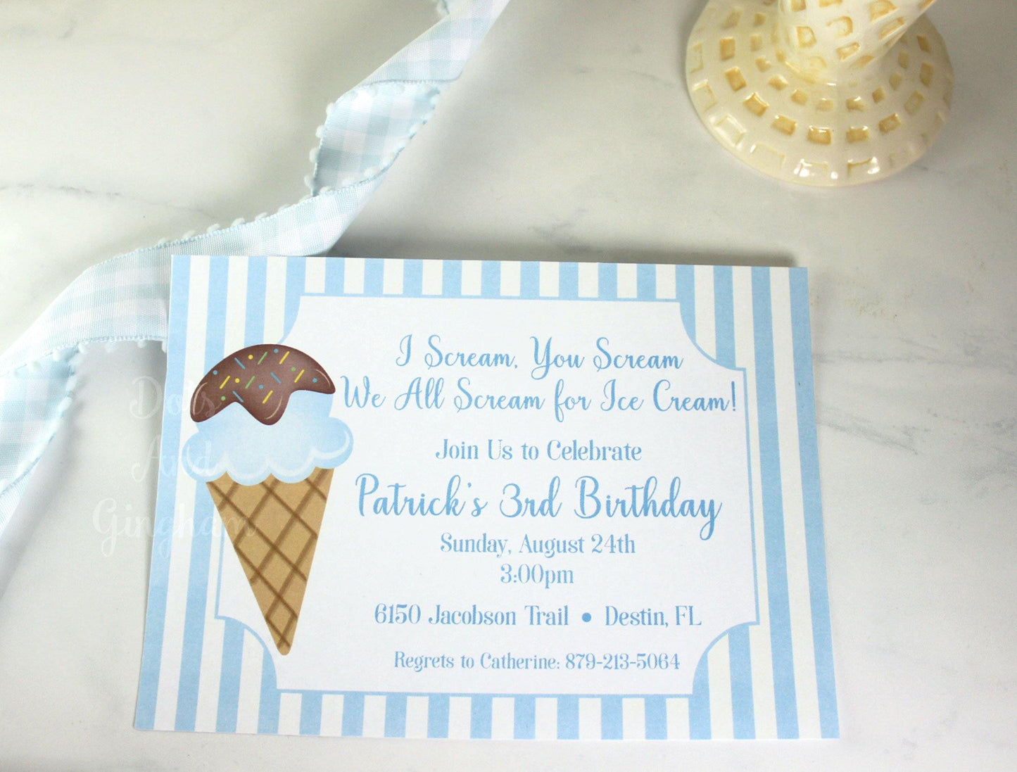 Ice Cream Invitation - DotsAndGingham