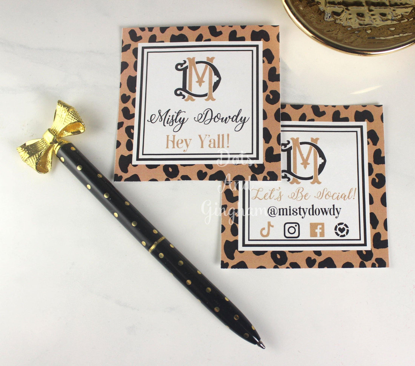 Leopard Calling Cards - DotsAndGingham
