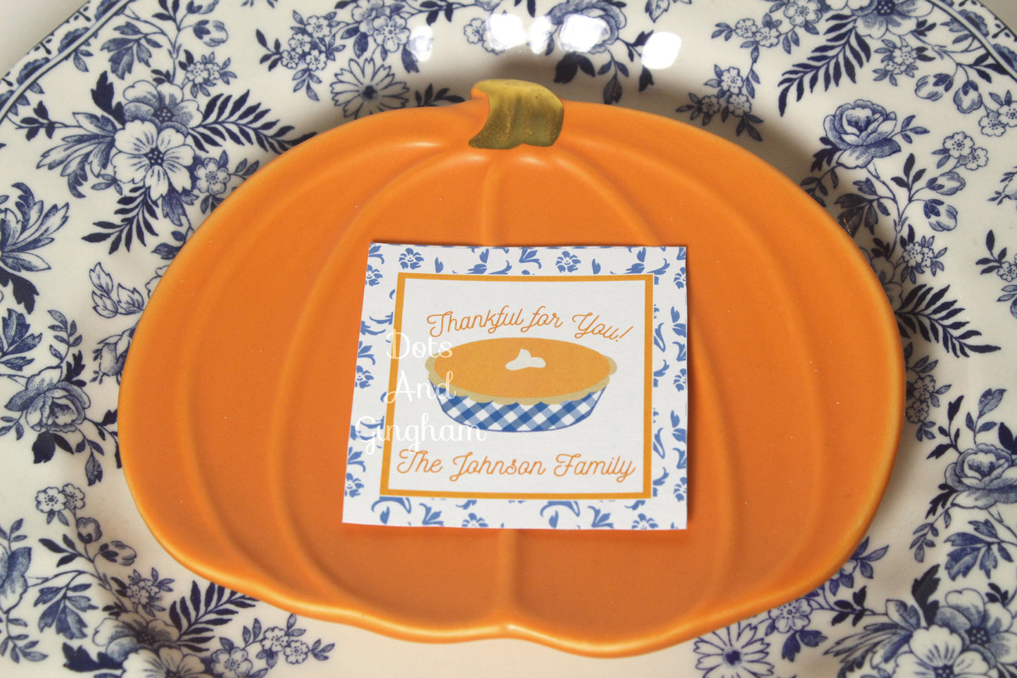 Thanksgiving Pumpkin Pie Tags or Stickers - DotsAndGingham