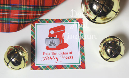 Kitchen Mixer Christmas Tags or Stickers - DotsAndGingham