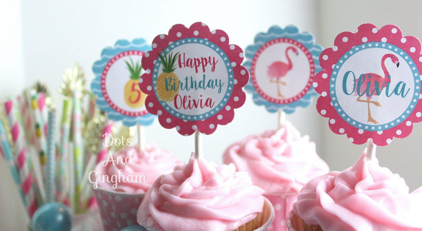 Flamingo Birthday Invitation - DotsAndGingham