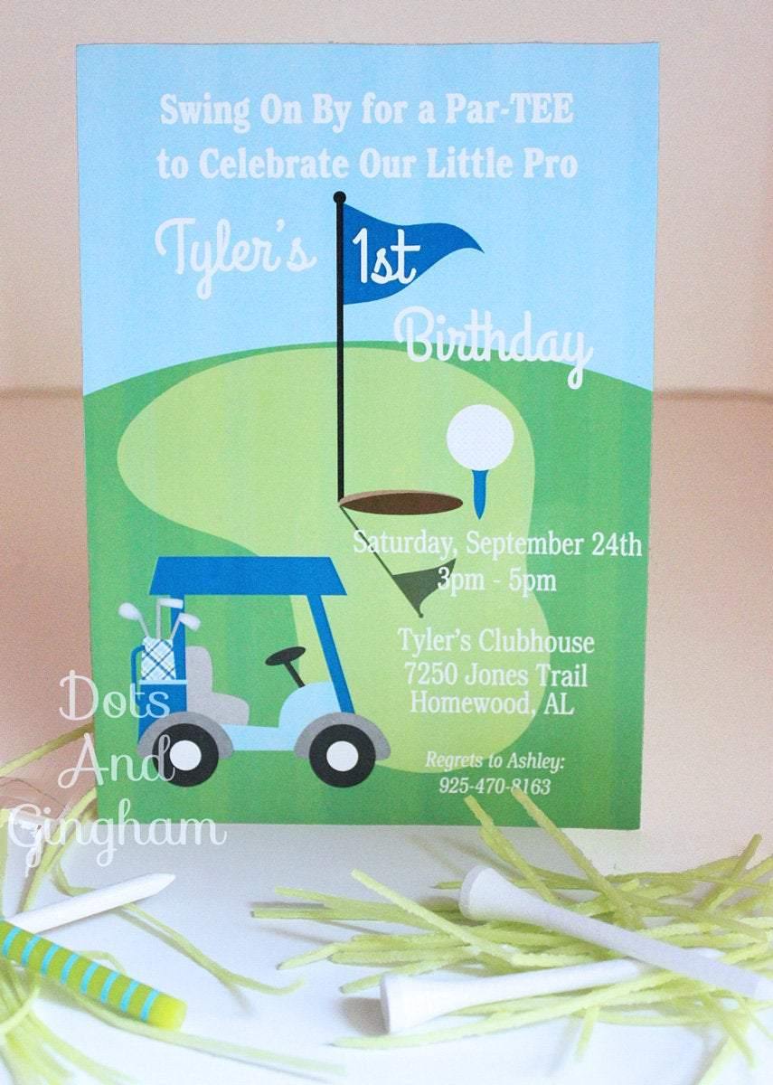 Girl Golf Birthday Invitation - DotsAndGingham