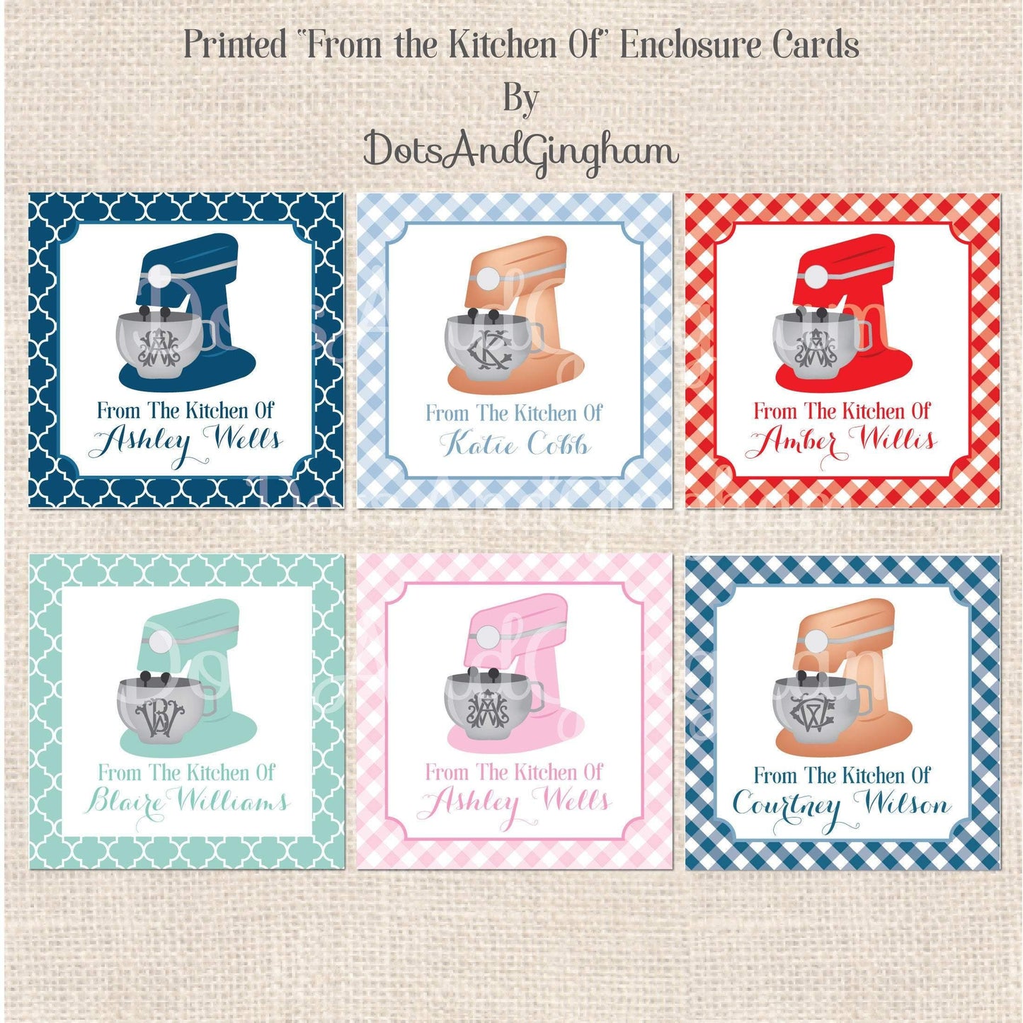 Kitchen Mixer Tags or Stickers - DotsAndGingham