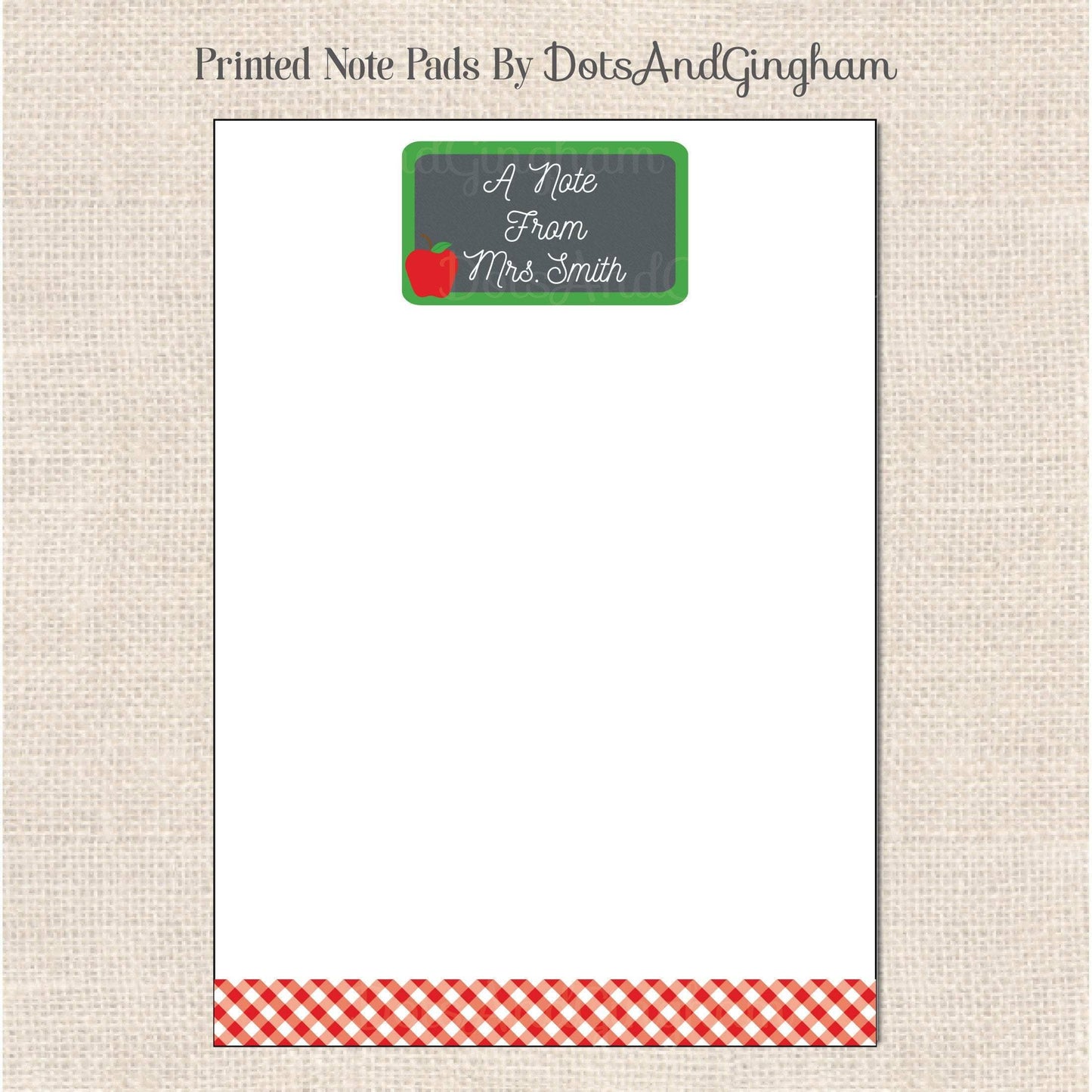 Teacher Chalkboard Note Pad - DotsAndGingham