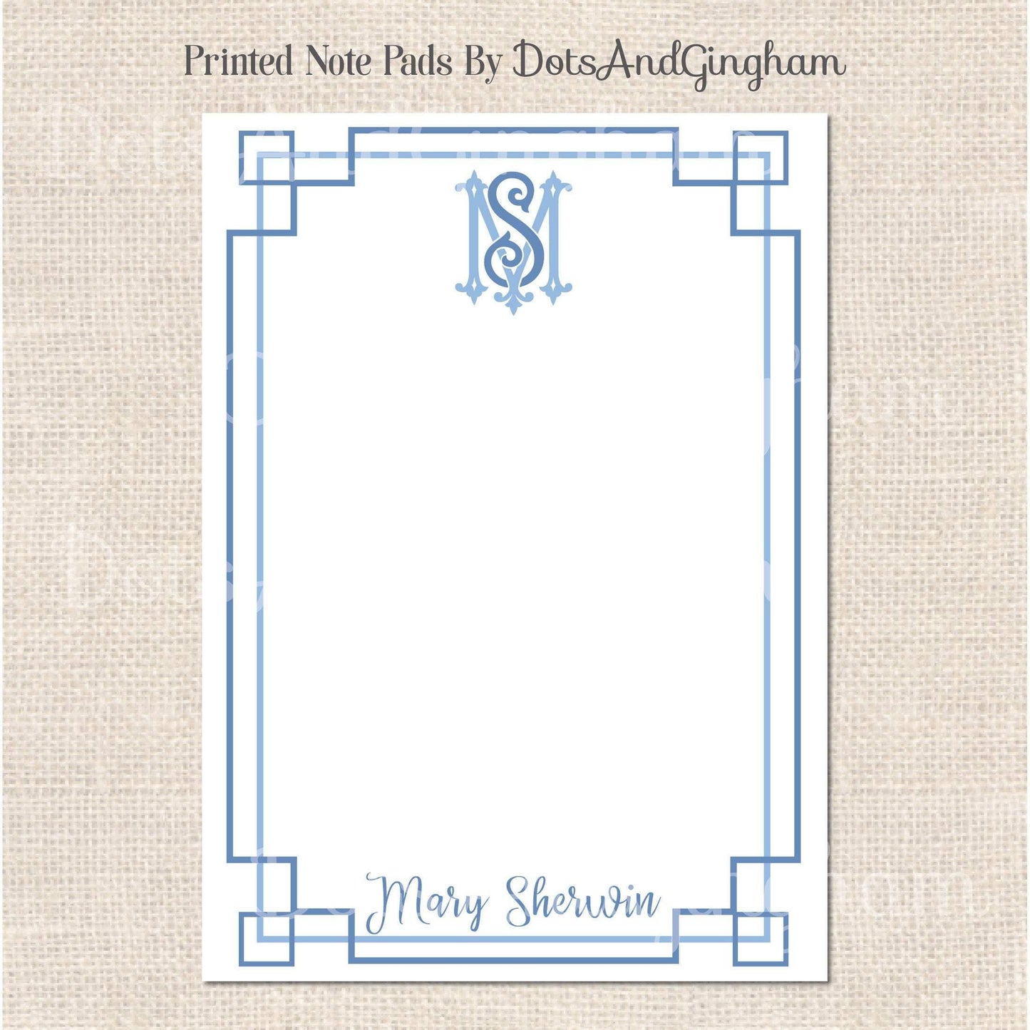 Greek Key Monogram Notepad - DotsAndGingham