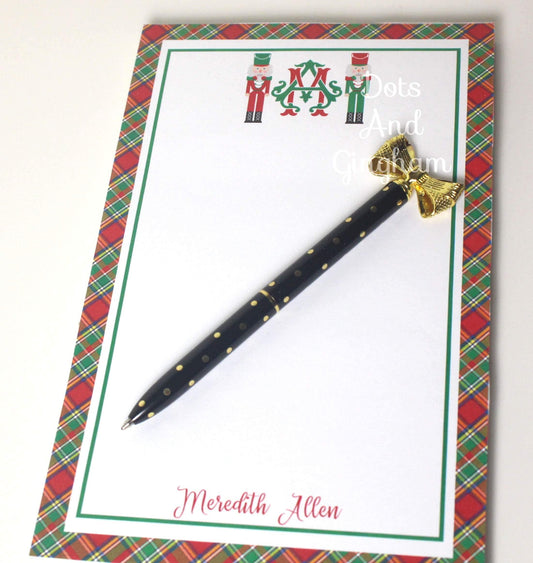Personalized Christmas Monogram Notepad /Nutcracker Note Pad / Initials Notepad / Christmas Stationery / Grandmillenial - DotsAndGingham