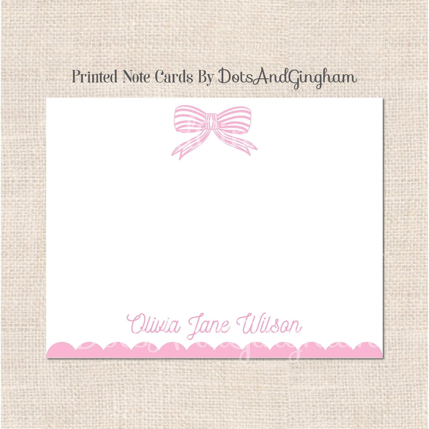 Striped Bow Note Cards - DotsAndGingham