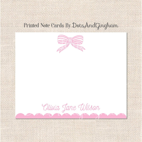 Striped Bow Note Cards - DotsAndGingham