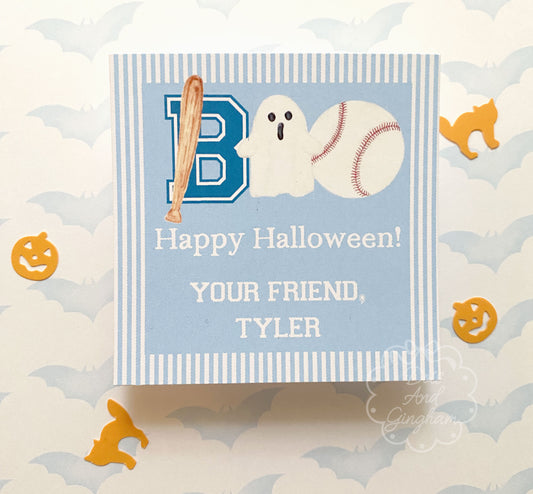 Halloween Baseball Ghost Tags or Stickers