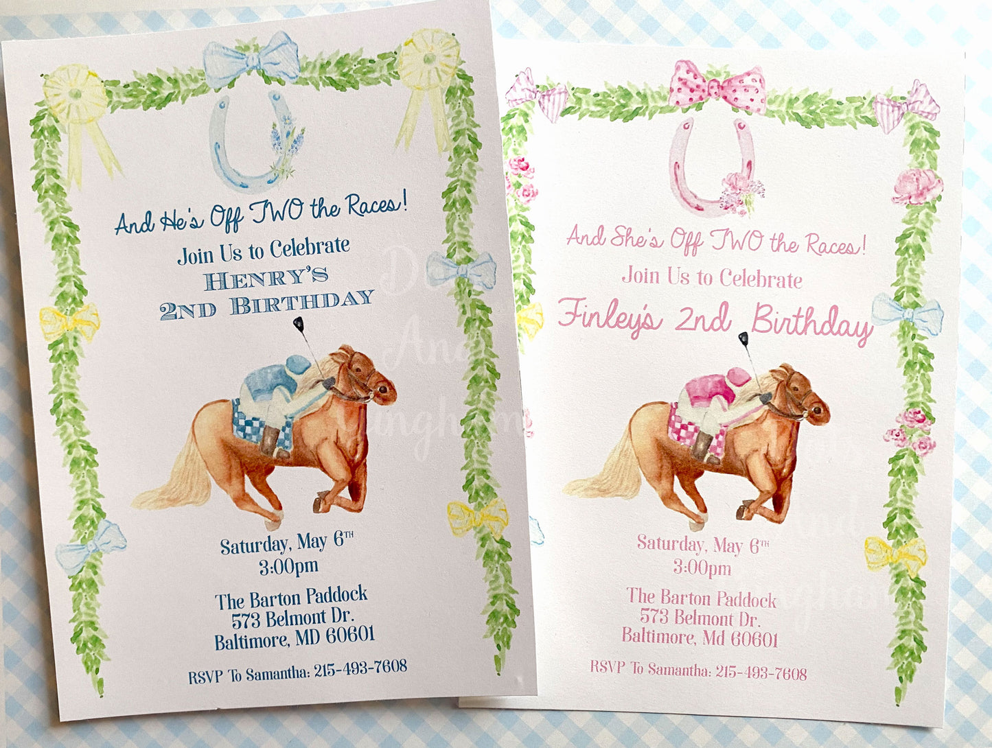 Watercolor Derby Horse Racing Invitation