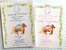 Load image into Gallery viewer, Derby Invitation, Horse Racing Invitation, Horse Party Invite
