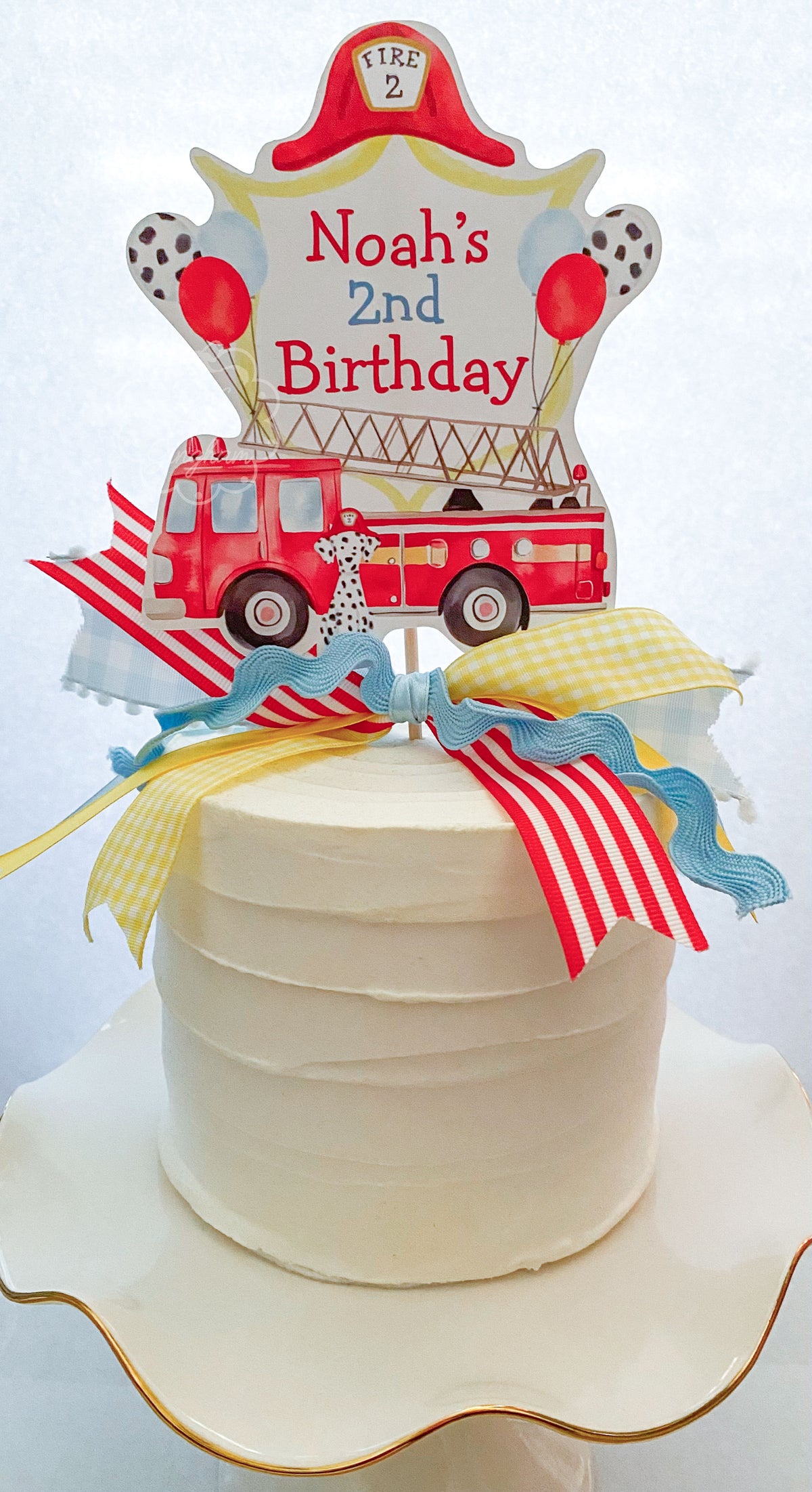 Firetruck Cake Topper - DotsAndGingham