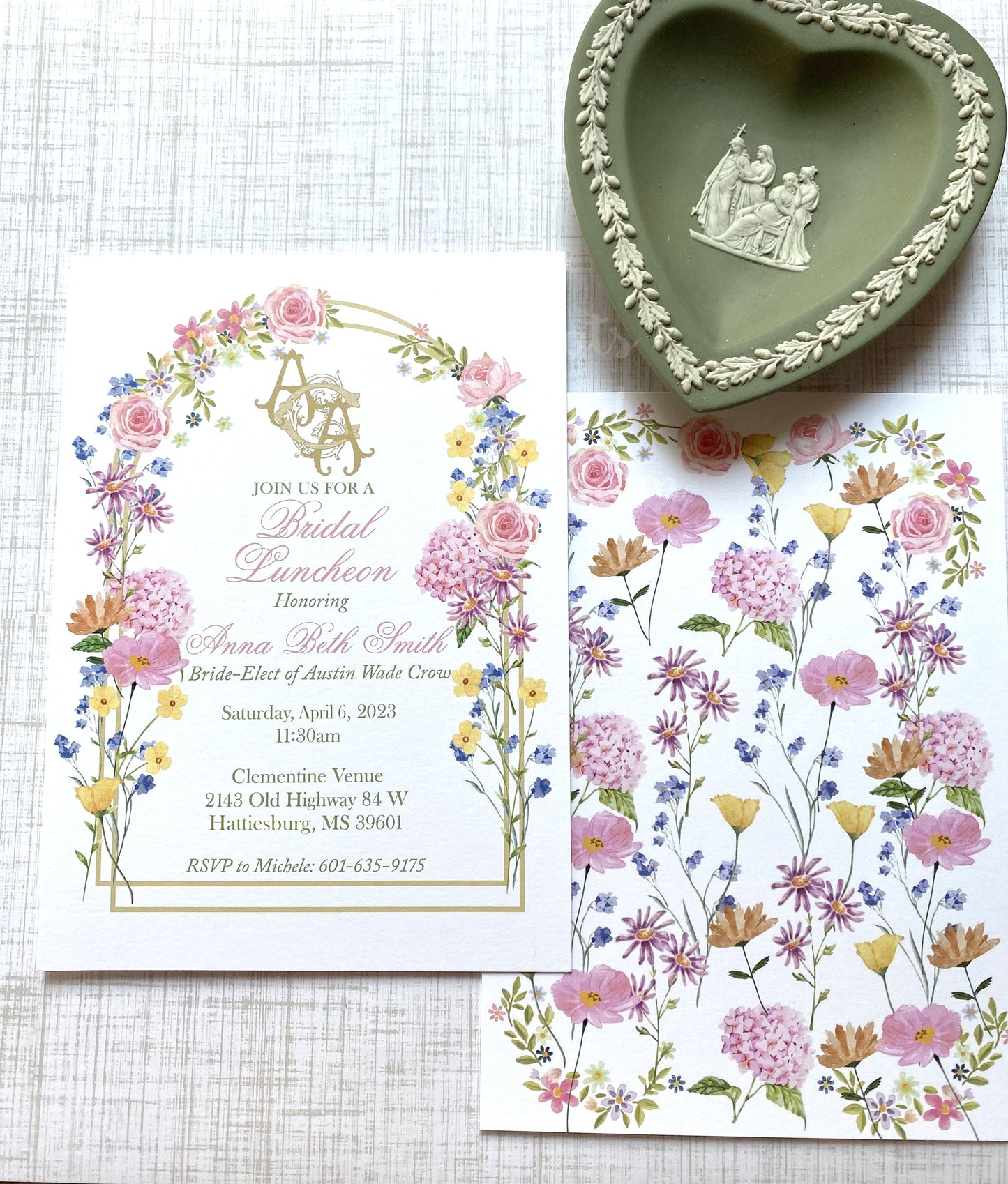 Watercolor Floral Bridal Invitation