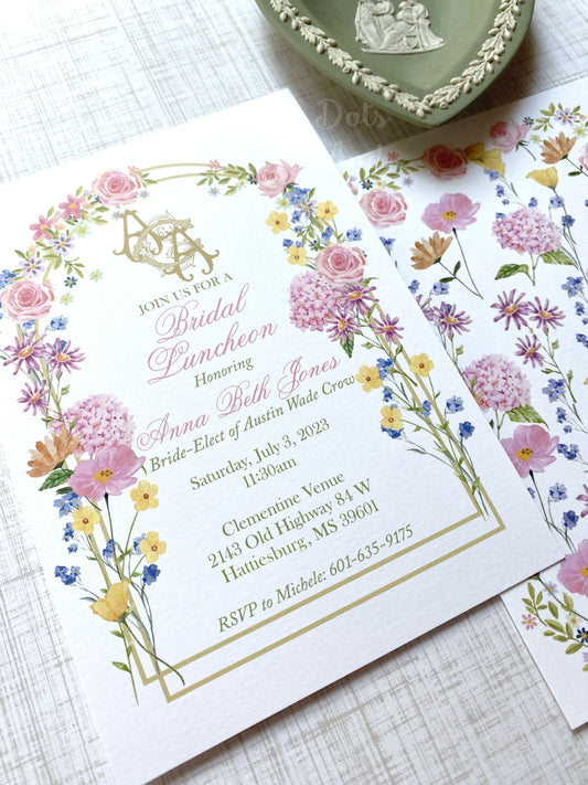 Watercolor Floral Bridal Invitation