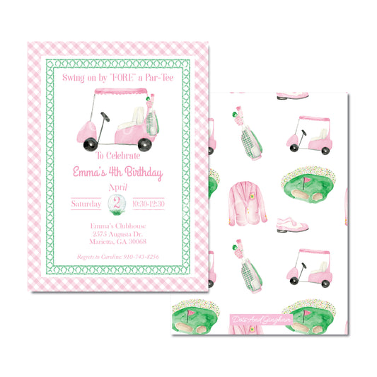 Pink Golf Invitation