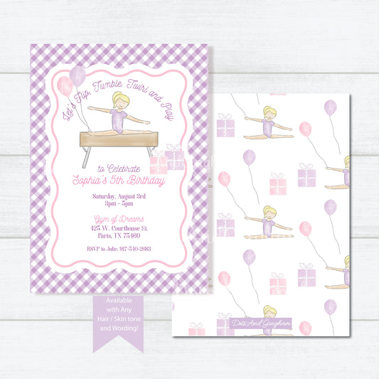 Gymnastics Invitation - DotsAndGingham