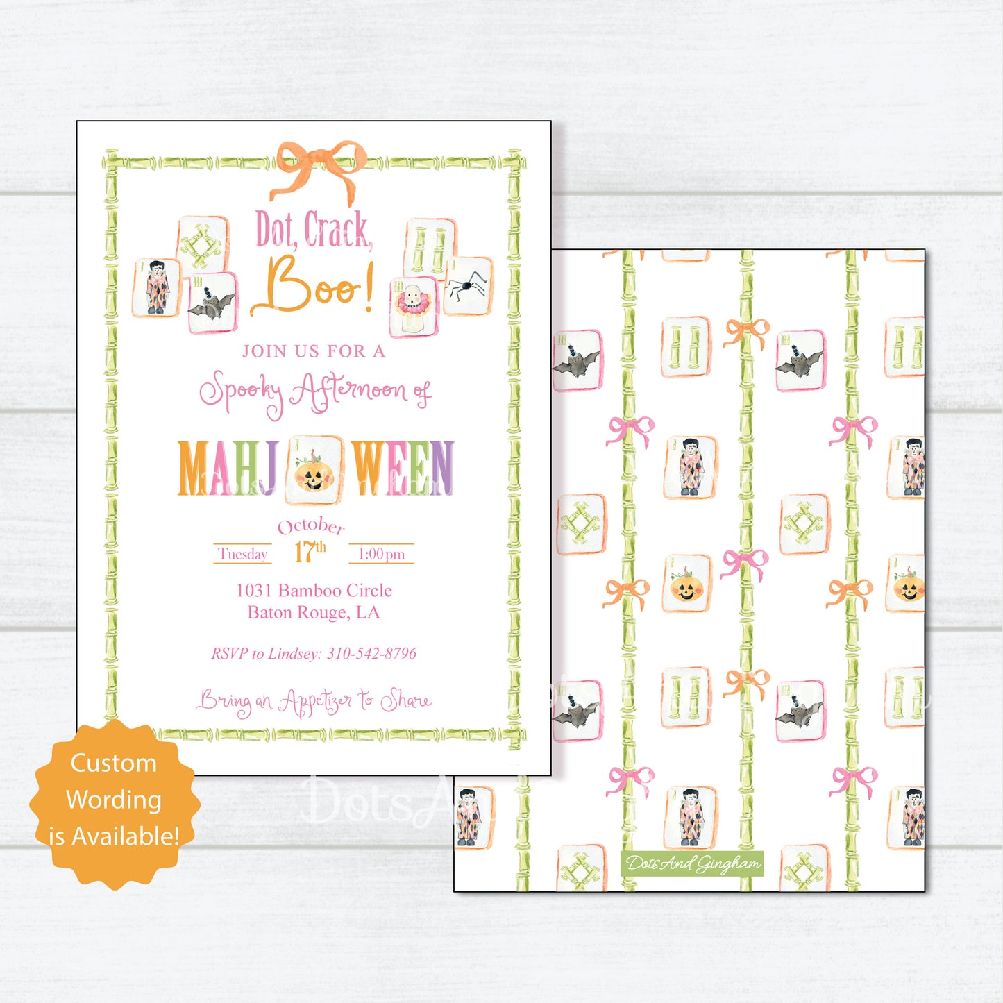 Halloween Mahjong Invitation