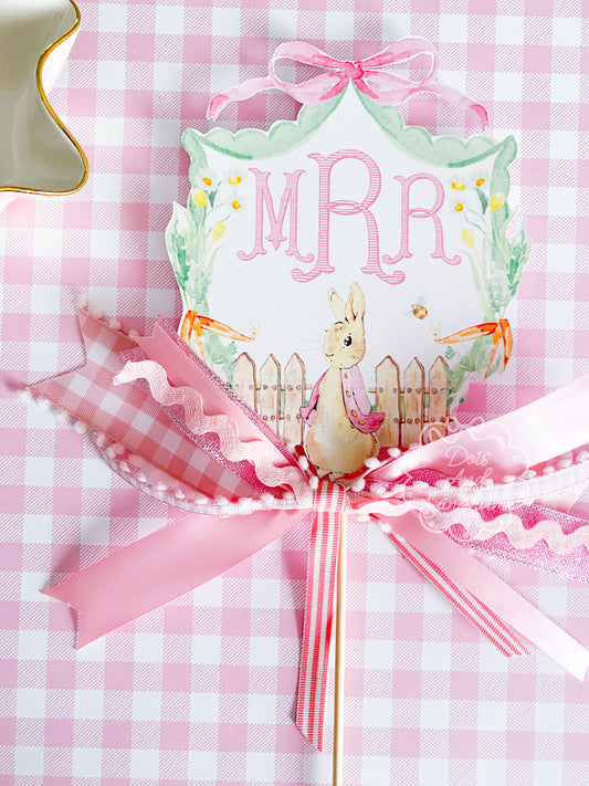 Mopsy Rabbit Cake Topper - DotsAndGingham