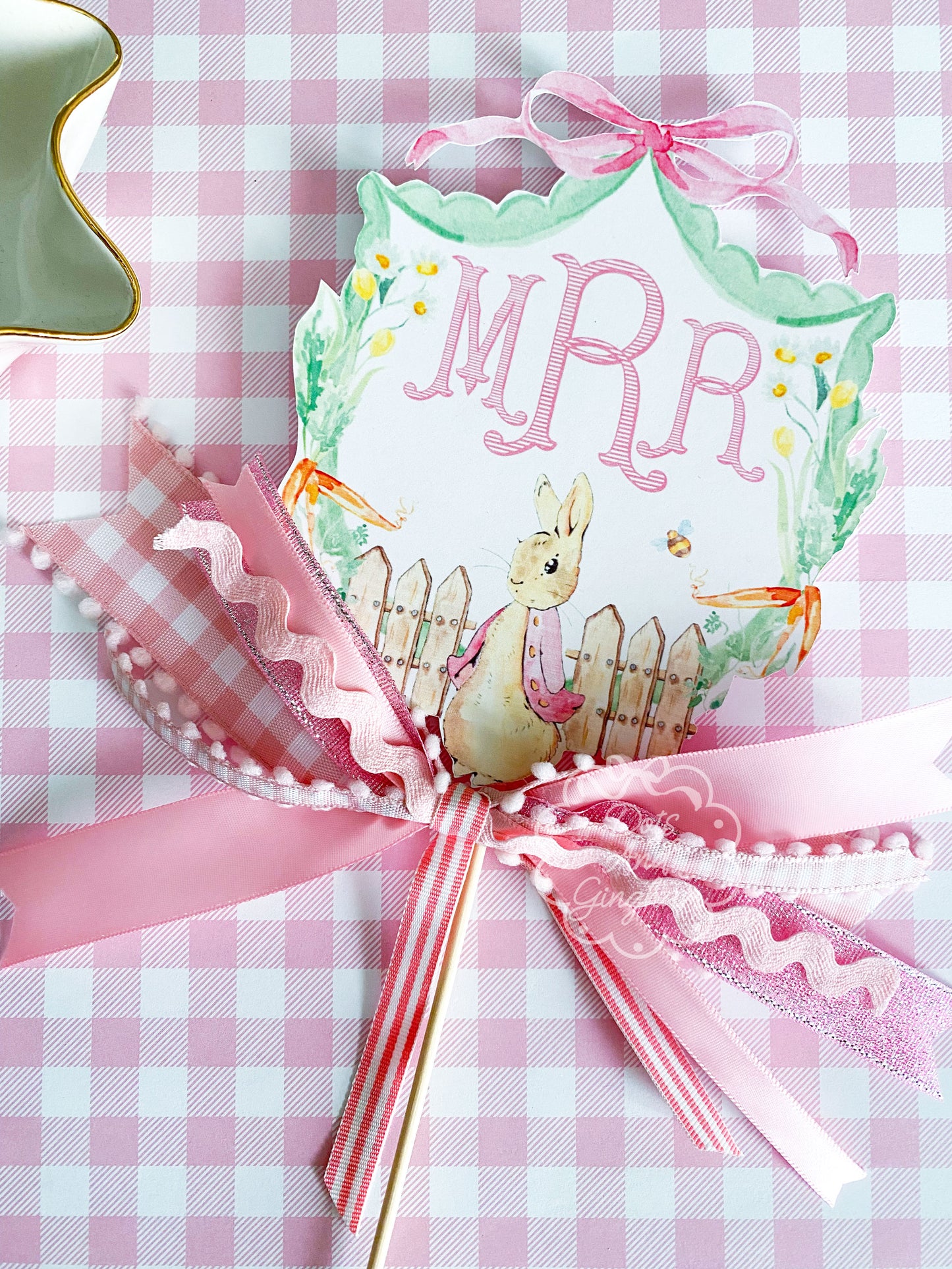 Mopsy Rabbit Cake Topper - DotsAndGingham