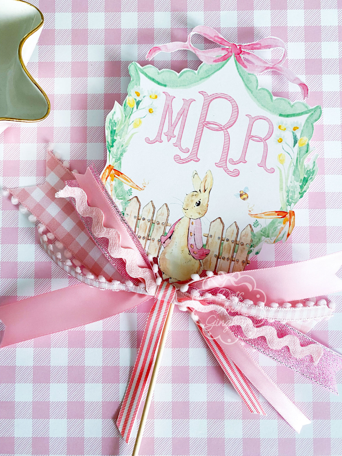 Mopsy Rabbit Cake Topper - DotsAndGingham