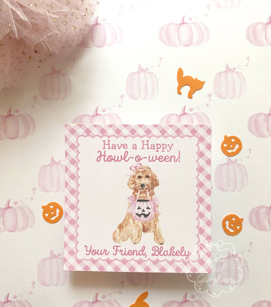 Halloween Dog Puppy Tags or Stickers