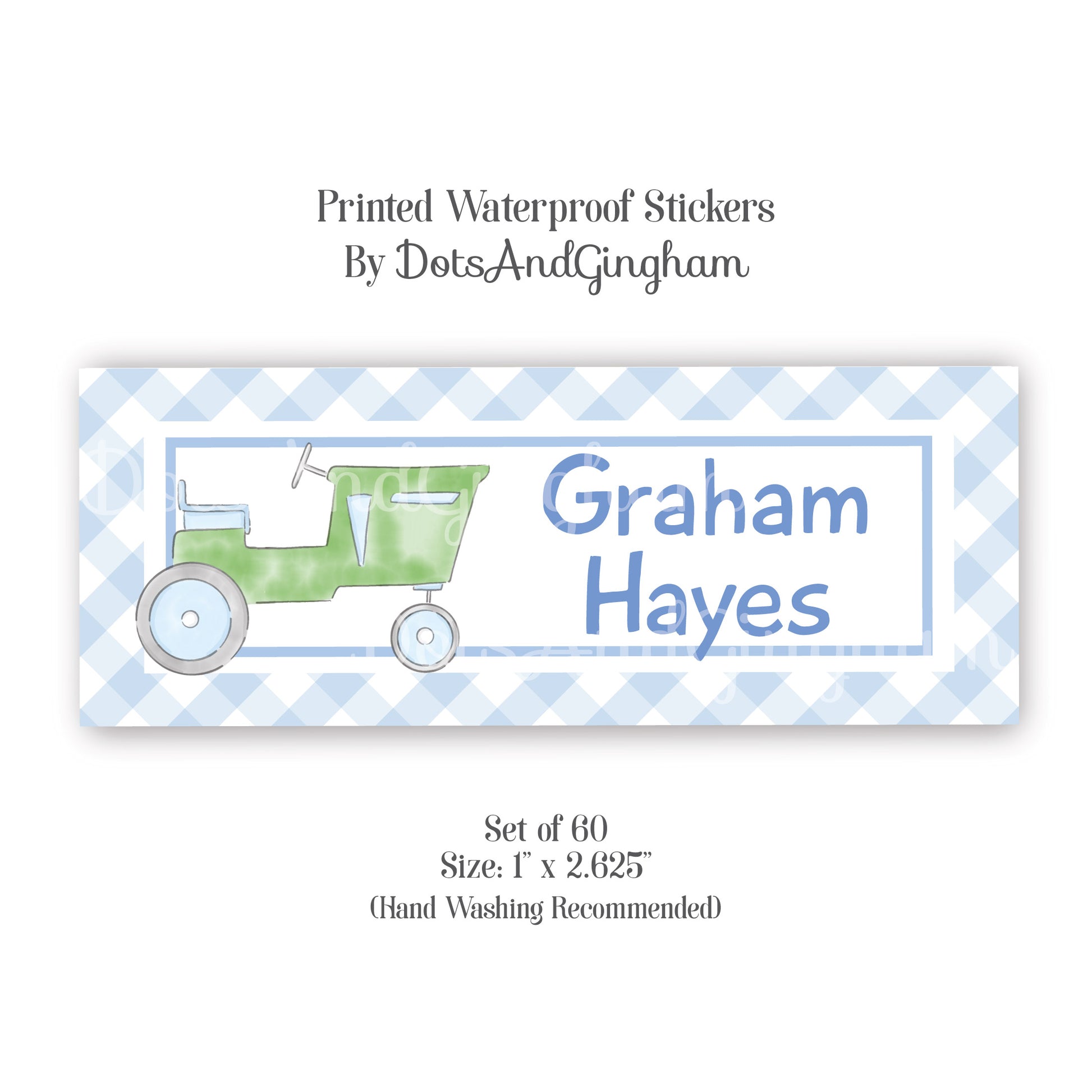 Waterproof Stickers, Waterproof Labels, Back To School Stickers, Watercolor Stickers, School Supply Stickers, Tractor Stickers