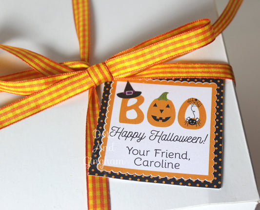 Halloween Boo Tags or Stickers - DotsAndGingham