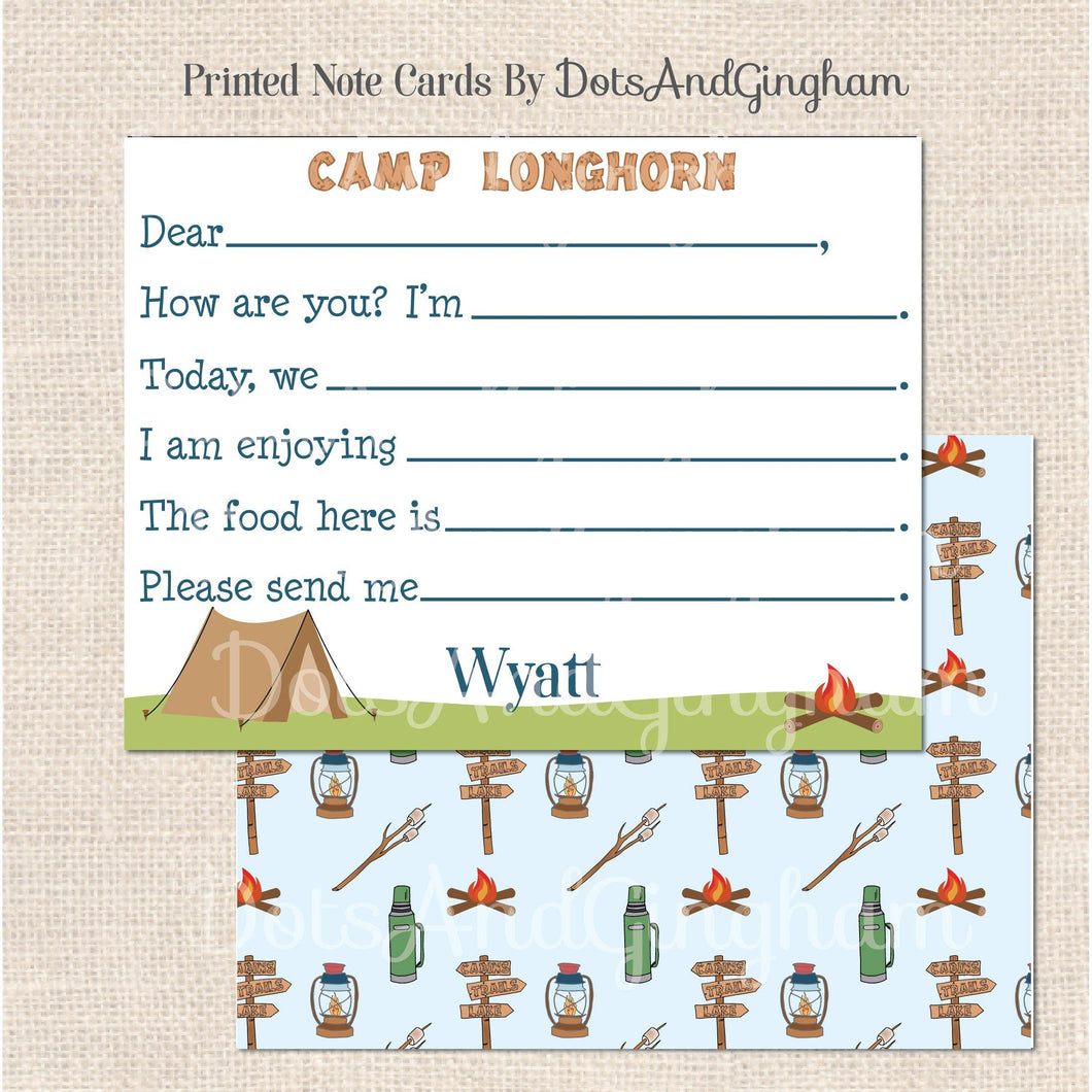 Camp Fill In Note Card - DotsAndGingham