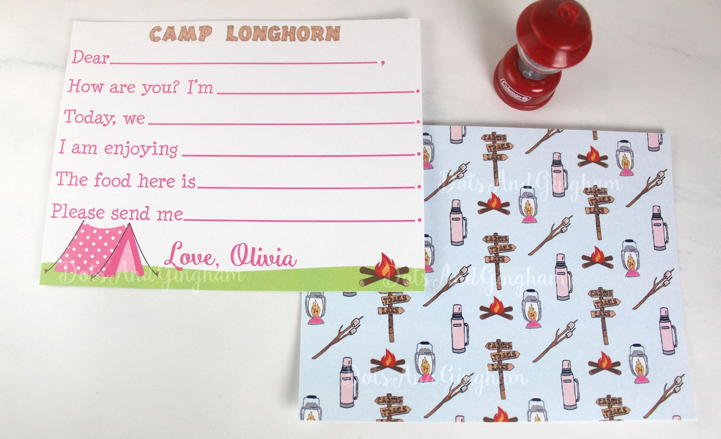 Camp Fill In Note Card - DotsAndGingham