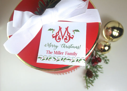 Christmas Holly & Berries Tags or Stickers