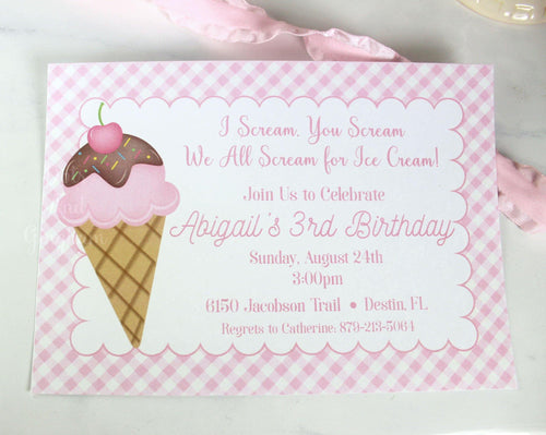 Ice Cream Invitation - DotsAndGingham