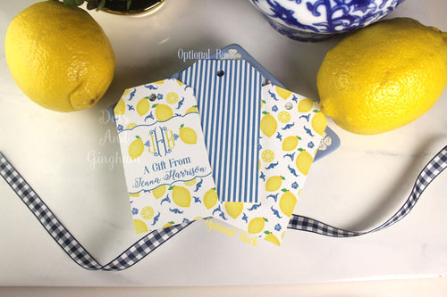 Lemon Chinoiserie Gift Tags