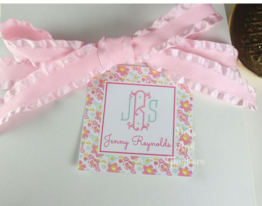 Liberty Floral Monogram Gift Tags or Stickers