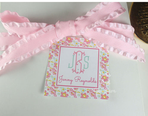 Liberty Floral Monogram Gift Tags or Stickers