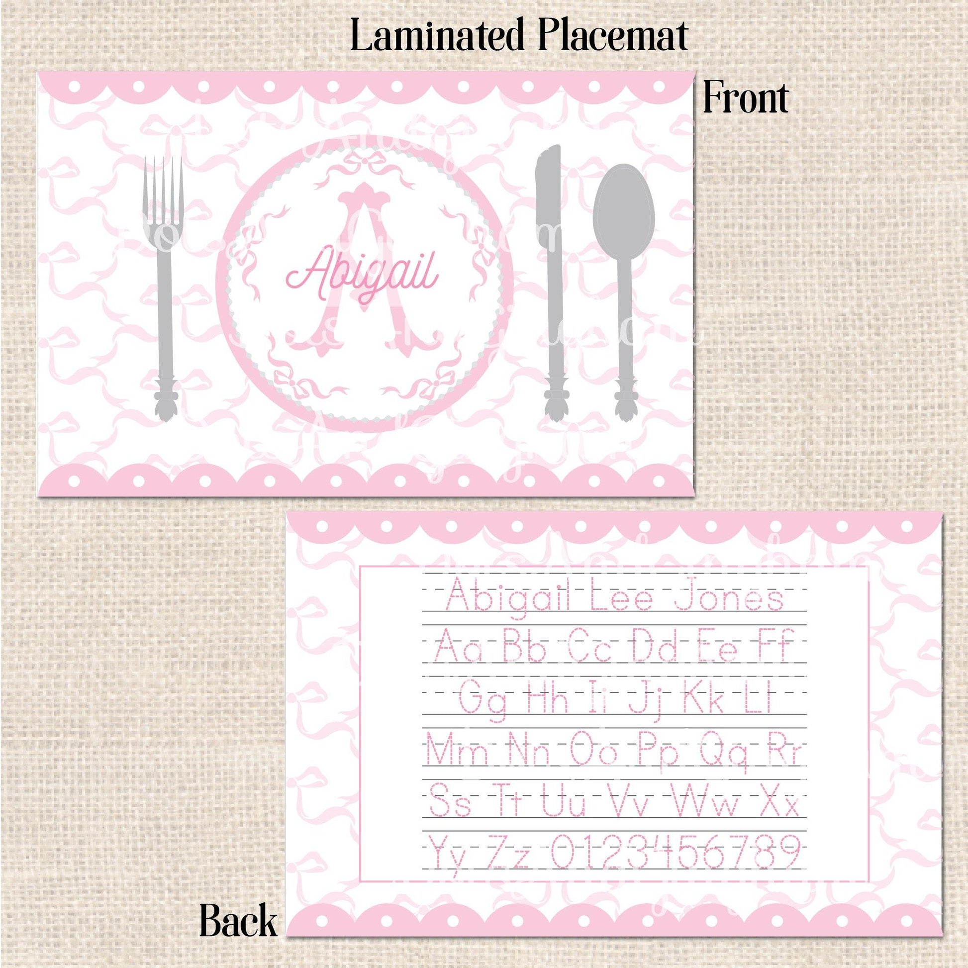 Pink Bow Placemat - DotsAndGingham