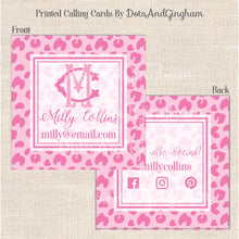 Load image into Gallery viewer, Pink Leopard Calling Cards - DotsAndGingham
