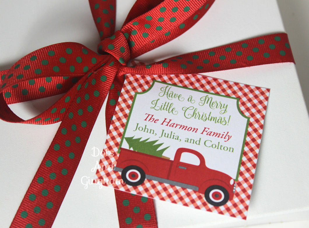 Christmas Truck Tags or Stickers